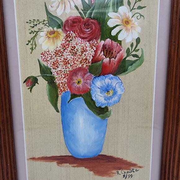 Vintage R. Choate Original Floral Painting Impressionist 9/99 Framed Signed Art - Picture 3 of 9